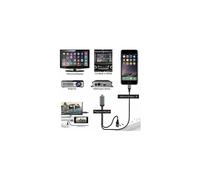 Câble iPhone vers HDMI pour appareils Lightning, synchronisation audio et vidéo, duplication d'écran, résolution HD 1080p avec adaptateur AV