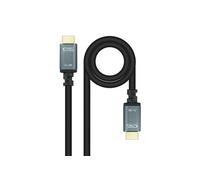 Nanocable 10.15.8002: Câble HDMI 2.1 2m, HDMI Type A, Contacts Or, 48 Gbit/s, 3D, HDR, ARC, Blindage Mylar, Résolution 7680x4320