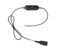 Câble Jabra GN1216 pour Avaya one-X, connecteurs QD vers RJ-9, contrôle du volume microphone, support du son large bande, Bluetooth, noir.