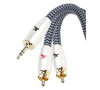Câble Jack 3,5 mm vers 2 RCA Mâle Adaptateur Audio Stéréo Cable RCA Cinch Jack Auxiliaire pour TV Smartphone DVD PC Barre de Son Home Cinéma Autoradio Enceinte Amplificateur Hi-Fi -1 m