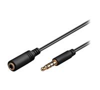 Cable Jack 3.5mm 4pin Femelle vers Jack 3.5mm 4pin male 2m noir