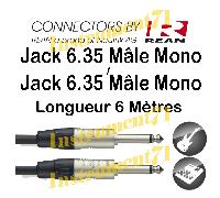 Câble Jack 6,35 Mâle Mono vers Jack 6,35 Mono Mâle Fiche Rean By Neutrik 6 Métr