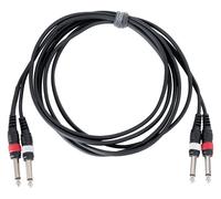 Cable Jack 6.35 mm Stereo Audio 2x Mâle Mono vers 2x Jack Mâle Mono Double 3m