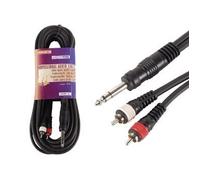 HQ-Power Câble RCA-jack – 2 x RCA mâle, jack 6,35 mm, stéréo, 6 m
