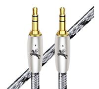 Câble Jack Audio 3.5mm 1/8"" Mâle vers Mâle haute qualité audiophiles [3m] Cable AUX mini Jack HiFi Stéréo Nylon Tressé Câble Auxiliaire Voiture pour Ipod,Iphone,TV-3 m
