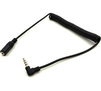 Câble Jack Audio Câble, Doré Plaqué 3,5 mm TRRS 4 Pole à angle droit à 90 degrés mâle vers femelle en spirale Ressort spirale prise stéréo audio AUX câble d'extension (3.5 mm TRRS M/F) 1.5m