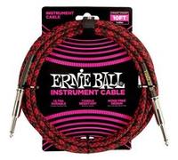 Câble jack Ernie Ball 3M Jack Mono Mâle vers Jack Mono Mâle Rouge et Noir