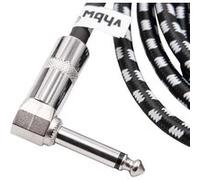 vhbw 3m Câble de guitare Jack AUX 6,35mm compatible avec tous les appareils ayant une interface audio - Câble audio Jack 6,35 mm, coudé, tressé