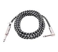 vhbw 3m Câble de guitare Jack AUX 6,35mm compatible avec tous les appareils ayant une interface audio - Câble audio Jack 6,35 mm, droit-coudé, tressé