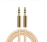 Cable Jack/Jack Metal pour Samsung Galaxy A71 Smartphone Voiture Musique Audio Double Jack Male 3.5 mm Universel (Or)