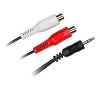 D2 Diffusion Câble audio Jack mâle / 2 RCA femelle D2JKRCAF020 3,5 mm 0,2 m Noir
