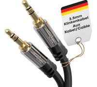 Câble Jack, Prise Jack 3,5mm ¿ 2m ¿ Connecteurs métalliques ¿ Disponible en 0,3-10m (Câble audio, 3.5mm pour smartphone, PC/ordinateur portable, voiture, HiFi, noir)