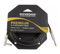 Câble jack Rockboard Plat Premium Droit Coudé Noir 6 m
