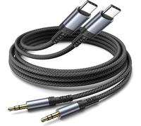 Cable Jack USB C 1M 2Pack, Câble Jack USBC vers jack 3.5mm pour Samsung S25 | Cable Auxiliaire USB C pour iPhone 17/16e/16/16 Plus/16 Pro/16 Pro Max, iPhone 15/15 Plus/15 Pro/15 Pro Max, Huawei, Xiaomi