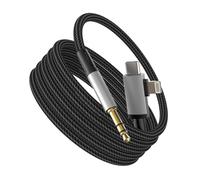 Cable Jack USB C Adaptateur vers Lightning Prise Audio Voiture Aux 3.5mm Auxiliaire Mini pour iPhone 17 16 15 14 13Pro Max Compatible avec Samsung S26 S25 pour Apple Embout de Type C Ecouteur Enceinte