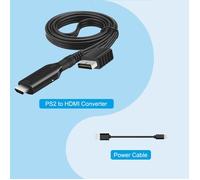 Câble jeux video,Adaptateur convertisseur PS2 vers HDMI,câble PS2 vers HDMI,prise en charge 1080P,connexion d'un - PS2 PS1 to HDMI
