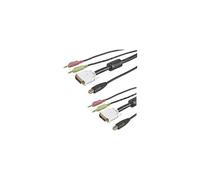 StarTech.com Câble KVM de 1.80m USB DVI 4 en 1 avec Prises Audio et Micro - 4x 3.5 mm Mâle - 2x DVI-I Mâle - 1x USB A Mâle - 1x USB B Mâle - Rallonge de câble de clavier / vidéo / souris / audio...