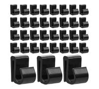 Cable Lamp Clips - Fit 3-8mm, Gutter Hook, Wire Holder | Sturdy Black ABS With Self-Adhesive Foam Pad & Nail-In Pin Alternative For Wire Cord Rope Home Wall Office Dorm Decor