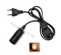 Câble Lampe de Sel E14, Câble E14 avec Interrupteur 1,8M, Cordon d’Alimentation Remplacement Noir 220V pour Lampe Cristal de Sel, Lampes Pierre Naturelle, Éclairage Décoratif Maison Bureau Spa