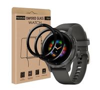 Cable Leader 2 Pièces Verre Trempé pour Garmin Venu 2s film, Couverture 3D totale vitre protection, Sans Bulle, Tactile sensible, Anti Rayures, Ultra Slim HD Claire Garmin Venu 2s protection écran
