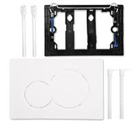 Cable Leader Plaque de Commande WC Suspendu, avec Kit de Levier de Chasse et Cadre de Montage, Plaque de Commande WC pour Geberit Sigma 01,20,30,50,Up320 Plaque d'entraînement, Blanc Brillant
