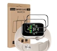 Cable Leader Verre Trempé pour Apple Watch Series 7/8/9 45mm Protection écran, TPU Anti Rayures, Tactile Sensible, HD Claire Sans Bulle Apple Watch 45mm Vitre Protection(2 Pack Bord noirs incurvés 3D)