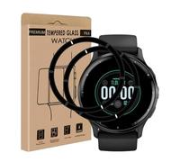 Cable Leader Verre Trempé pour Garmin Venu 2 vitre protection, Bords noirs incurvés en 3D, 0,15mm Sans Bulle, Anti Rayures, Sensibilité, 2 Pack HD Ultra Résistant Slim Garmin Venu 2 protection écran