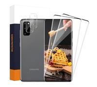 Cable Leader Verre Trempé pour Samsung Galaxy S20 Plus 5G, 2+2 pièces Caméra Protecteur+9H Dureté vitre protection, 3D plein écran, Haute Sensibilité, Ultra HD Samsung S20 Plus protection écran