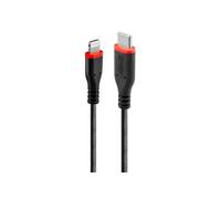 - Câble Lightning - 24 pin USB-C mâle pour Lightning mâle - 2 m - blindé - noir - rond, support pour Power Delivery 2,0