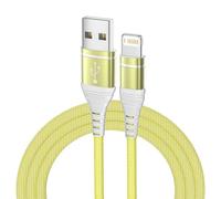 Câble Lightning D'Origine Certifié Mfi Cordon De Données Tressé En Nylon Fil De Charge Rapide Pour Iphone 14 13 12 11 Xs Max 6 7 8 Ligne Usb.Yellow.0.9M