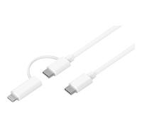 Essentielb - Câble Lightning 2 En 1 Vers Usb-C /Lightning Mfi Blanc