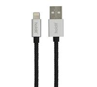 Câble Lightning Holdit Selected USB 1,0 m Noir Argent Cuir [612661]