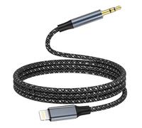 Câble Lightning Jack 3.5mm Mâle 1M, Cable Auxiliaire Voiture iPhone Hifi Stéréo Cable Jack Lightning vers 3,5mm Mâle Adaptateur Casque Compatible avec iPhone 14 Pro Max 13 12 Mini 11 SE XR Max X,iPad