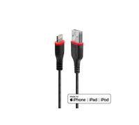 - Câble Lightning - Lightning mâle pour USB mâle - 1 m - blindé - noir - rond