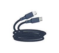 Just Green Câble Lightning MFi vers USB-C 3A 60W Coton tressé 2 m Bleu