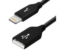 Câble Lightning pour iPhone iPad Ipod Métal Incassable Charge Synchro Akashi Noir