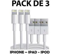 Câble Lightning - STRAßE TECH - 3X Pack - Chargeur USB - 1m - Compatible iPhone/iPad