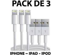 Câble Lightning - STRAßE TECH - 3X Pack - Chargeur USB - 1m - Compatible iPhone/iPad