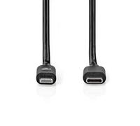Nedis Câble Lightning vers USB‑C 2.0 8 broches 480 Mbps 1 m rond PVC Noir plaqué nickel