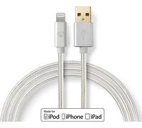 Câble Lightning | USB 2.0 | Apple Lightning, 8 broches | USB-A mâle | 480 Mbps | Plaqué or | 3.00 m | Rond | Tressé / Nylon | Aluminium | Boîte avec fenêtre couverte