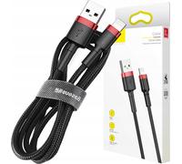Câble Lightning Usb Baseus Cafule 2.4A 1M (Czarno-Czerwony)