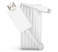 Câble Lightning vers HDMI certifié Apple MFi 1080p [3 m, aucune alimentation nécessaire] Adaptateur Lightning vers AV numérique Connecteur de synchronisation d'écran Cordon tissé pour iPhone 14 13 12