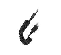 Câble Lightning vers Jack 3.5mm Mâle Son de Qualité Cordon spiralé 1m Puluz Noir