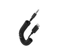 Câble Lightning vers Jack 3.5mm Mâle Son de Qualité Cordon spiralé 1m Noir