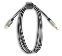 Câble Lightning vers Jack 3.5mm Mâle Son de Qualité Nylon Tressé 1.5m Gris