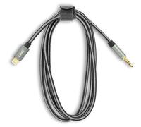 Câble Lightning vers Jack 3.5mm Mâle Son de Qualité Nylon Tressé 1.5m LinQ Gris