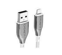 Câble Lightning vers USB-A 2,4A 12W Série Armoured Charge et Synchronisation 2m CYGNETT Blanc