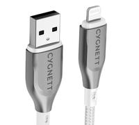 Câble Lightning vers USB-A 2,4A 12W Série Armoured Charge et Synchronisation 2m CYGNETT Blanc