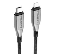 Câble Lightning vers USB-C 30W Série Armoured Charge et Synchronisation 1m Noir