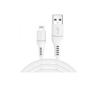 imoshion Câble Lightning vers USB - Certifié MFi - Textile tressé - 3 mètres - Blanc